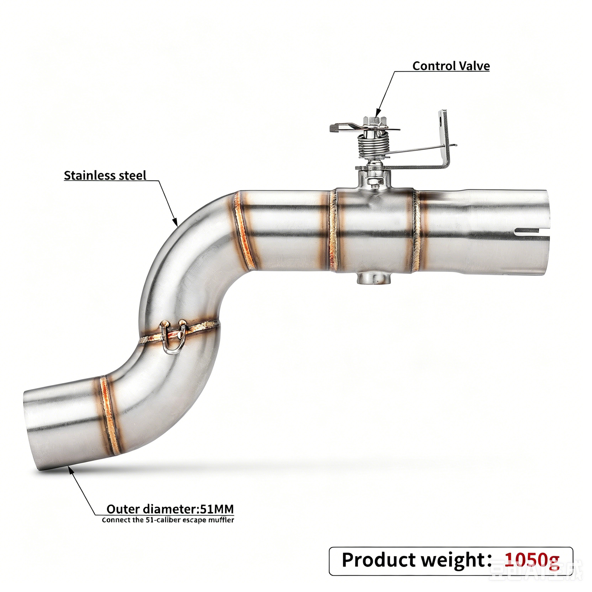 Motorcycle F900Xr Exhaust Pipe Front Section F900R Modified Stainless Steel Middle Section and Tail Section Exhaust Set 20-24