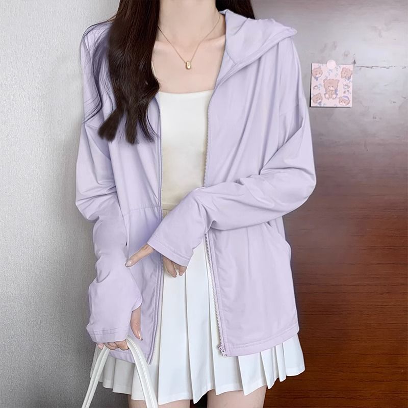 冰丝防晒衣女2025新款夏季薄款透气防晒服防紫外线连帽外套皮肤衣|undefined