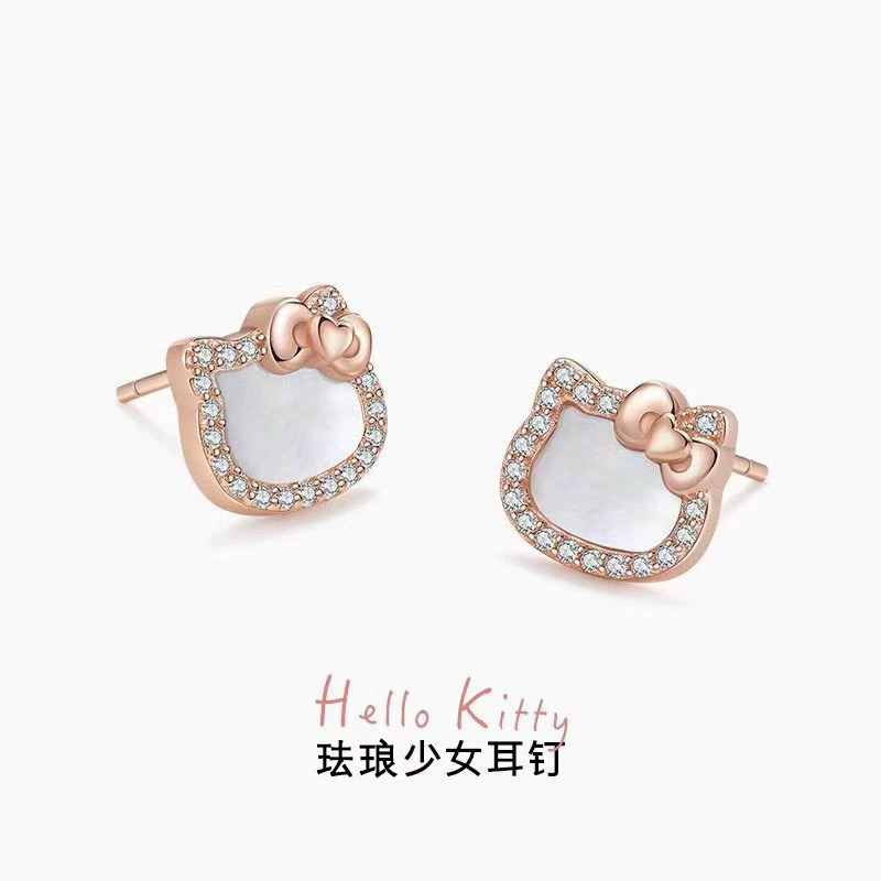 Hello Kitty, модные дизайнерские универсальные серьги, простой и элегантный дизайн, легкий роскошный стиль, тренд сезона