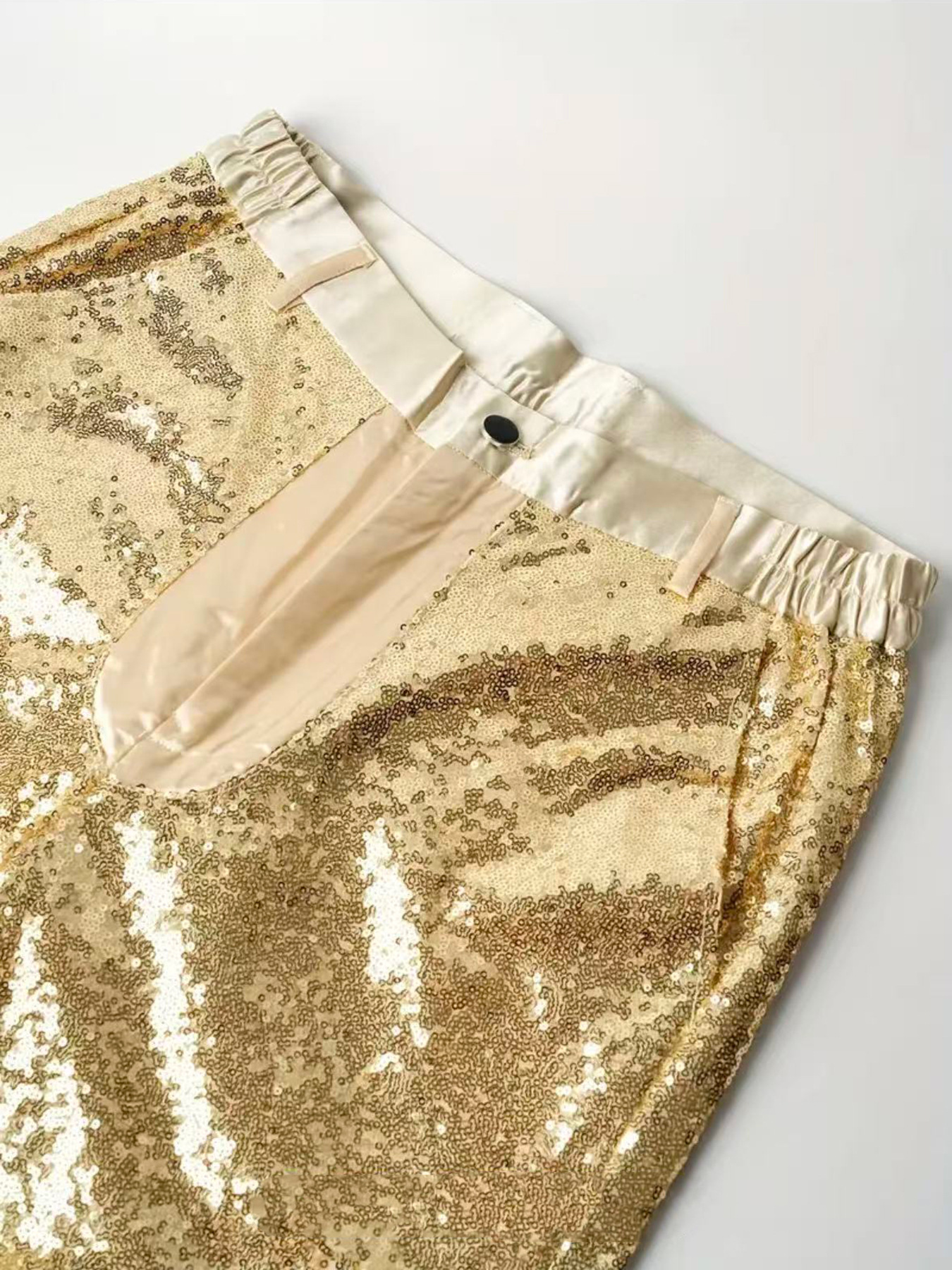 Slim Fit Sequin Suit Trousers For Men Sparkling Party Pants_voghion.com