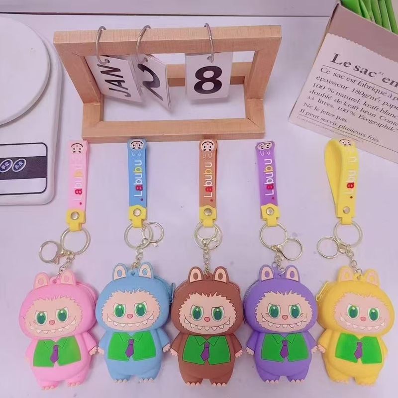 人気のラブブ子供用小銭入れかわいいヘッドフォン収納袋シリコーン漫画キーホルダーペンダント卸売|undefined