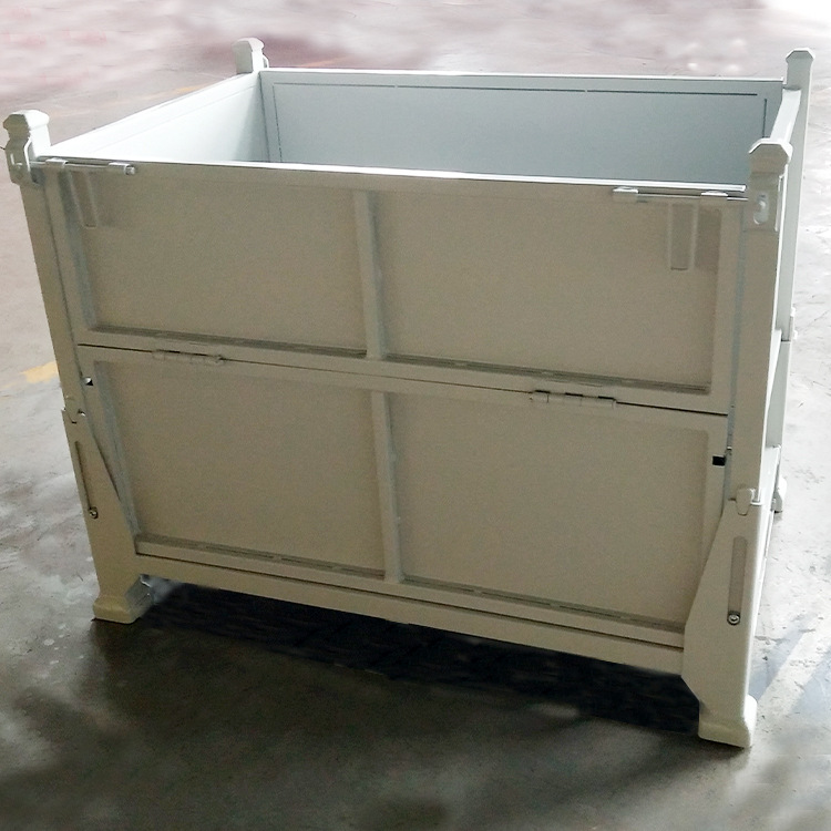 可堆式铁板箱 重型仓储笼厂家现货供应折叠式金属周转箱