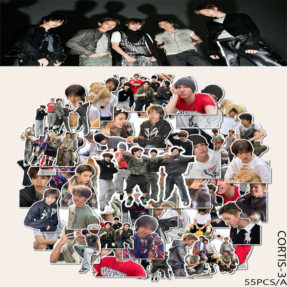 Набор стикеров k-pop, медная бумага 55 шт (3–6 см), водостойкое УФ-покрытие, коллекционный набор