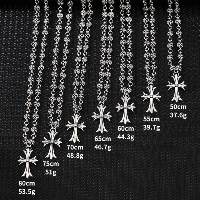 Fashion Retro Cross Necklace Valentine's Day Gift Classic Pendant European and American Couple Necklace Men's and Women's Jewelry