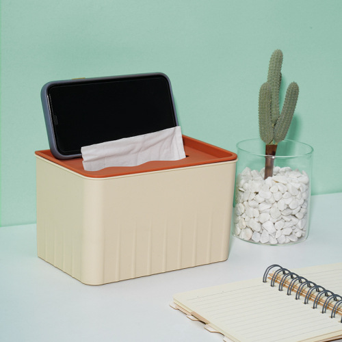 Creative Desktop Tissue Box Plastic Simple Napkin Box Hotel Company Home Living Room Multifunctional Paper Napkin Box