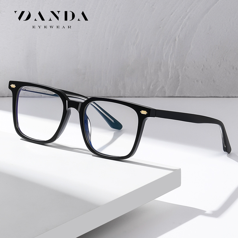 El Comercio exterior nueva placa gafas Marco de las mujeres artísticas cuadrados gafas lisas PS8801 placa fija alta anti-azul gafas de luz hombres