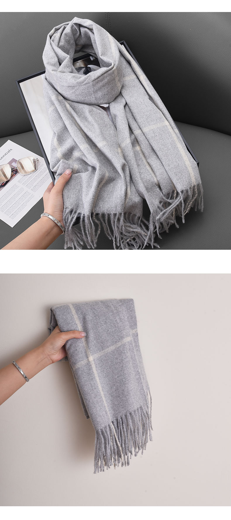 Women's Modern Style Classic Style Lattice Polyester Scarf display picture 2