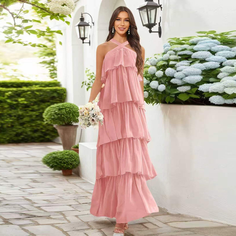New cross-strap design evening dress from Amazon, slim-fit elegant banquet bridesmaid dress for cross-border foreign trade New cross-strap design evening dress from Amazon, slim-fit elegant banquet bridesmaid dress for cross-border foreign trade