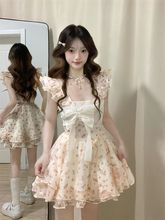 （下内里）小清新碎花纱裙甜美减龄小个子蓬蓬公主裙收腰显瘦A字