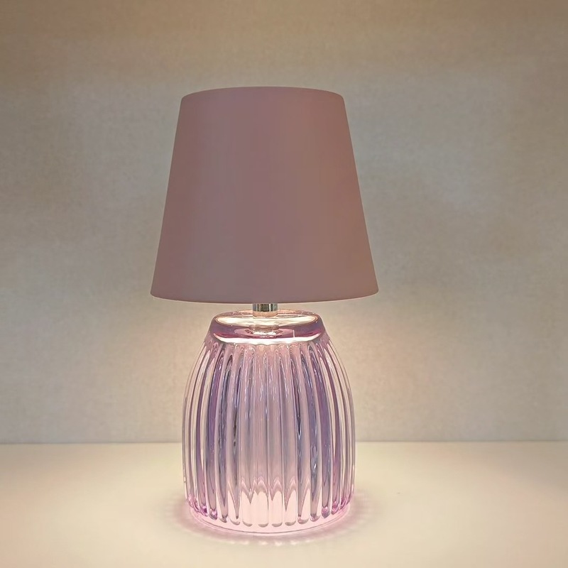 American-Style Light Luxury Glass Table Lamp for Bedroom and Living Room, Simple Modern Chinese-Style Warm Decorative Bedside Lamp