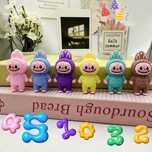 Cute doll from soft rubber, keychain, cartoon accessory, sheep