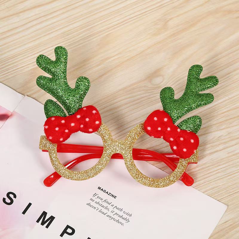 Red green glasses with bow