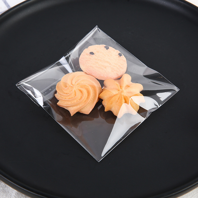 Bolsa autoadhesiva transparente bolsa de té perfumada bolsa de embalaje de galletas caramelo yema de huevo crujiente copo de nieve hecho a mano bolsa de embalaje crujiente ventas directas de fábrica