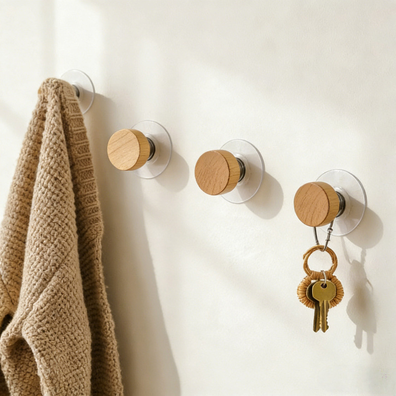 Wooden Wall Hooks Nordic Solid Wood Coat Hooks Hat Hooks Clothes Hooks Ins-Style Bag Hooks Round Wooden Ring Suction Cup Hangers Wooden Wall Hooks Nordic Solid Wood Coat Hooks Hat Hooks Clothes Hooks Ins-Style Bag Hooks Round Wooden Ring Suction Cup Hangers