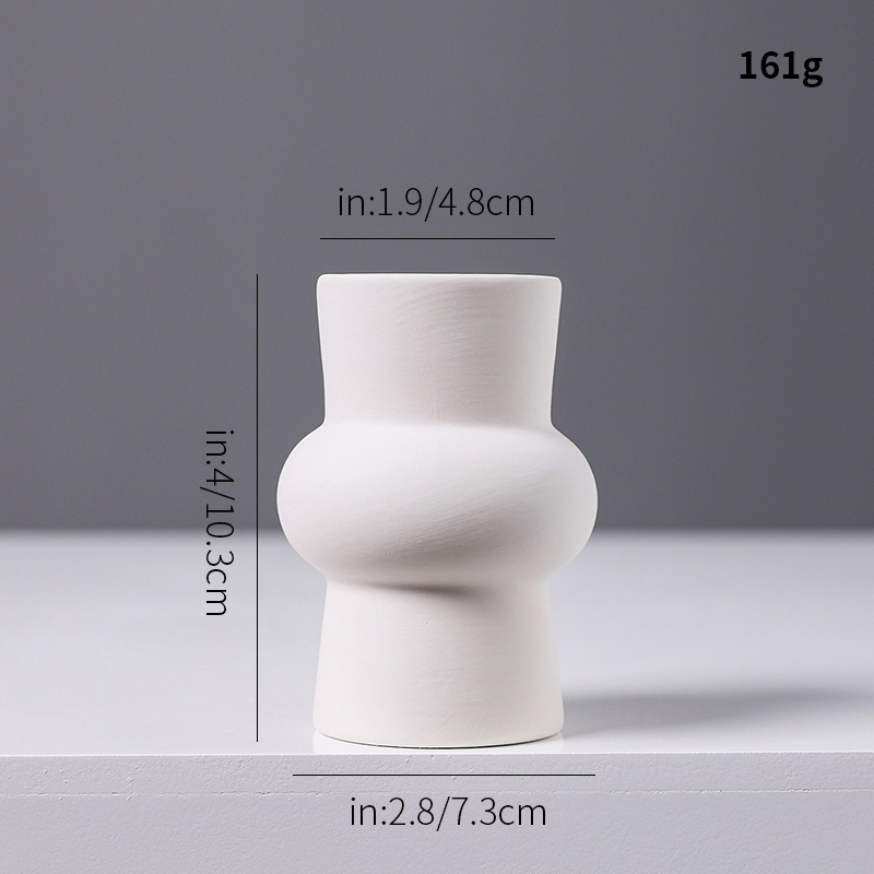 特別価格の白い素焼き陶器の小さな花瓶、ミニクリエイティブでシンプルなリビングルームの卓上ドライフラワー、フラワーアレンジメントの装飾品