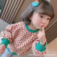 Весенний новый свитер с леопардовым принтом для девочек, детская стильная модная Базовая рубашка, универсальный топ с длинными рукавами для девочек, весна-осень