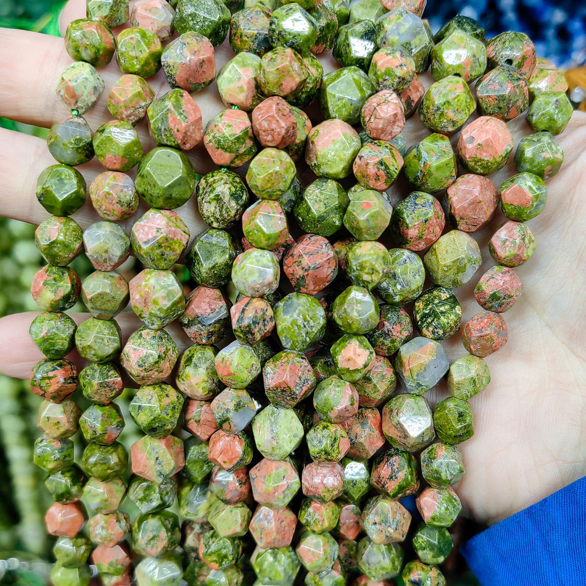 Piedra natural cristal natural 20 cara corte de diamante facetado cuentas a granel semiacabadas joyería DIY accesorios de cuentas