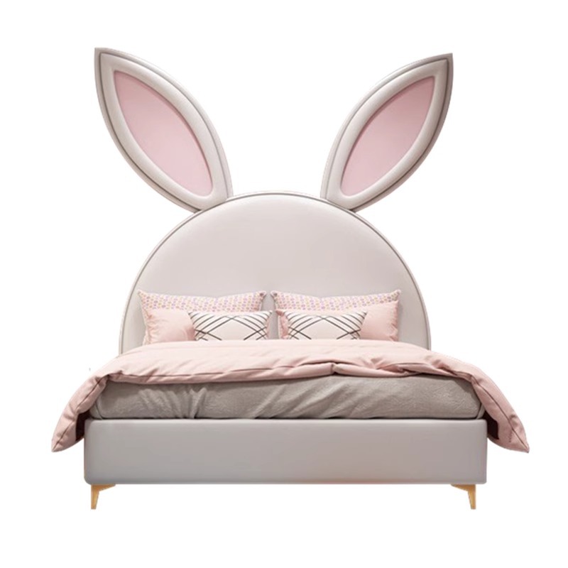 Cama infantil, cama de orejas de conejo, cama de ventana de crema, simple y moderna, cama de ventana de niña encantadora, habitación de niños de cuero de vaca. image 6