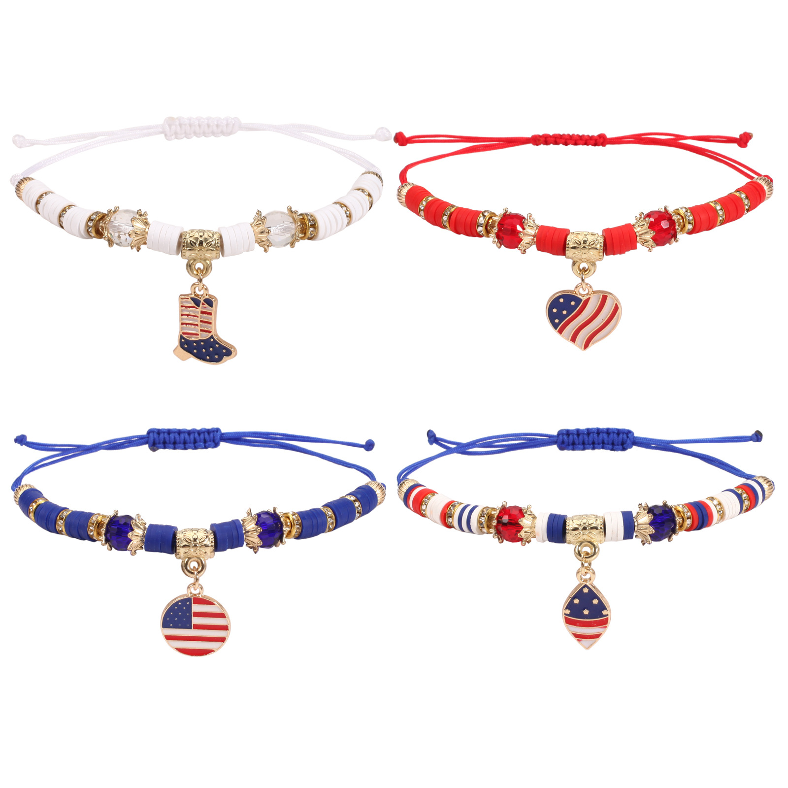 Wholesale Jewelry Simple Style Classic Style Color Block Artificial Crystal Cloth Beaded Bracelets display picture 7