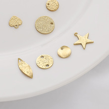 ��ɫ14K����˫����ɰƽ��ͭԲƬ��׹DIY������׹���ĹҼ��������