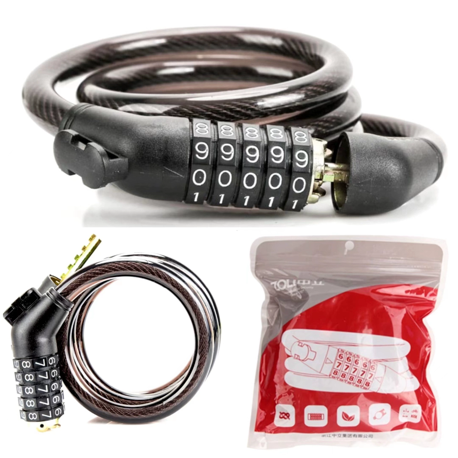 Нейтральный замок из легированной стали для горного велосипеда пятизначный кодовый замок для велосипедного замка, проволочный цепной замок для снаряжения для верховой езды