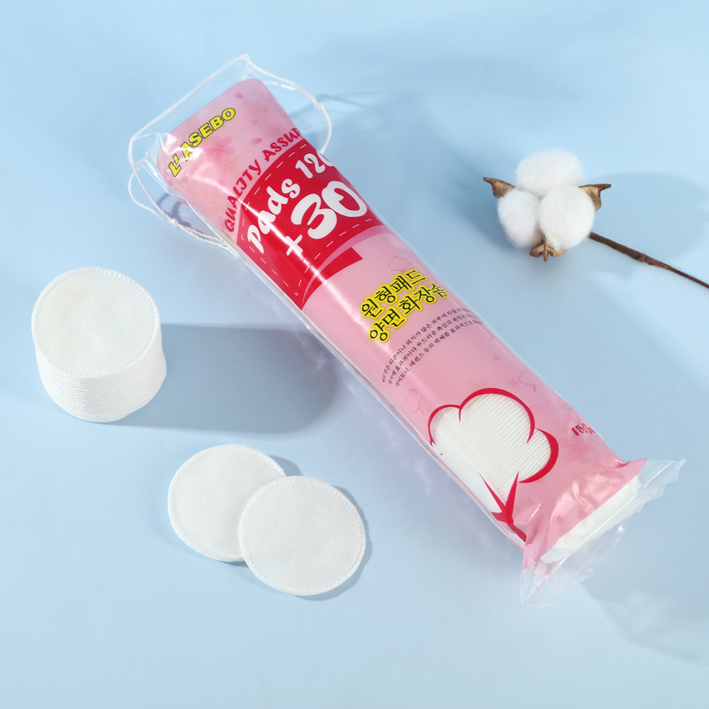 150 piezas de algodón de maquillaje redondo, algodón de limpieza facial, rehidratación, algodón suave, herramienta de eliminación de maquillaje desechable