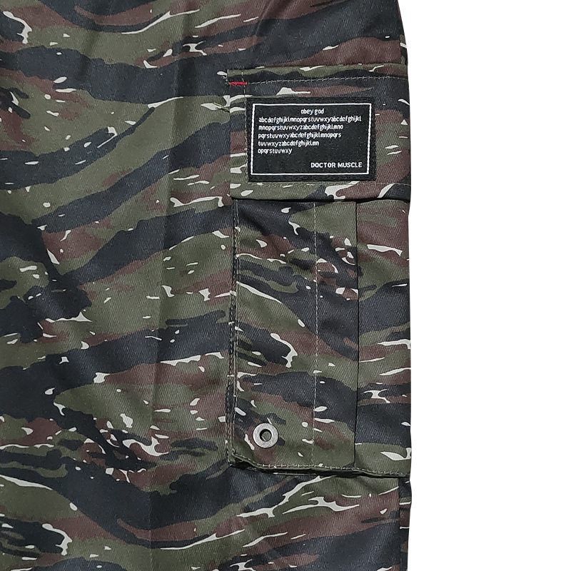 Herrenbekleidung Gewebte Stoffhose mit Kordelzug und mehreren Taschen, einfarbig, lässige Arbeitshose_voghion.com