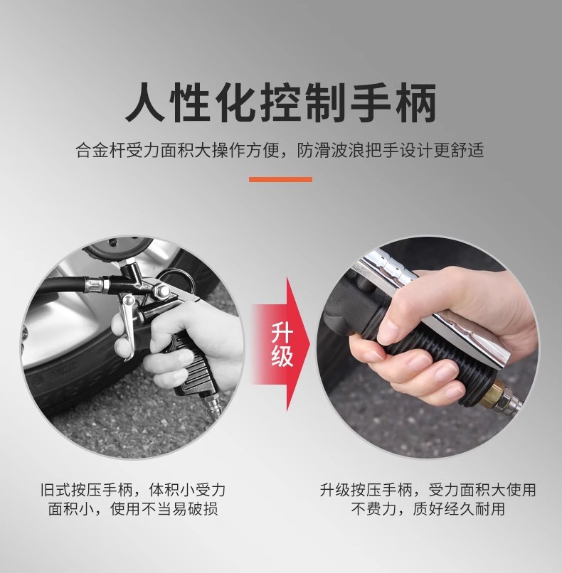 Air Pressure Gauge, Tire Pressure Gauge, High-Precision Car Inflator with Inflator Head, Tire Pressure Monitor, Counting Display, Air Gun