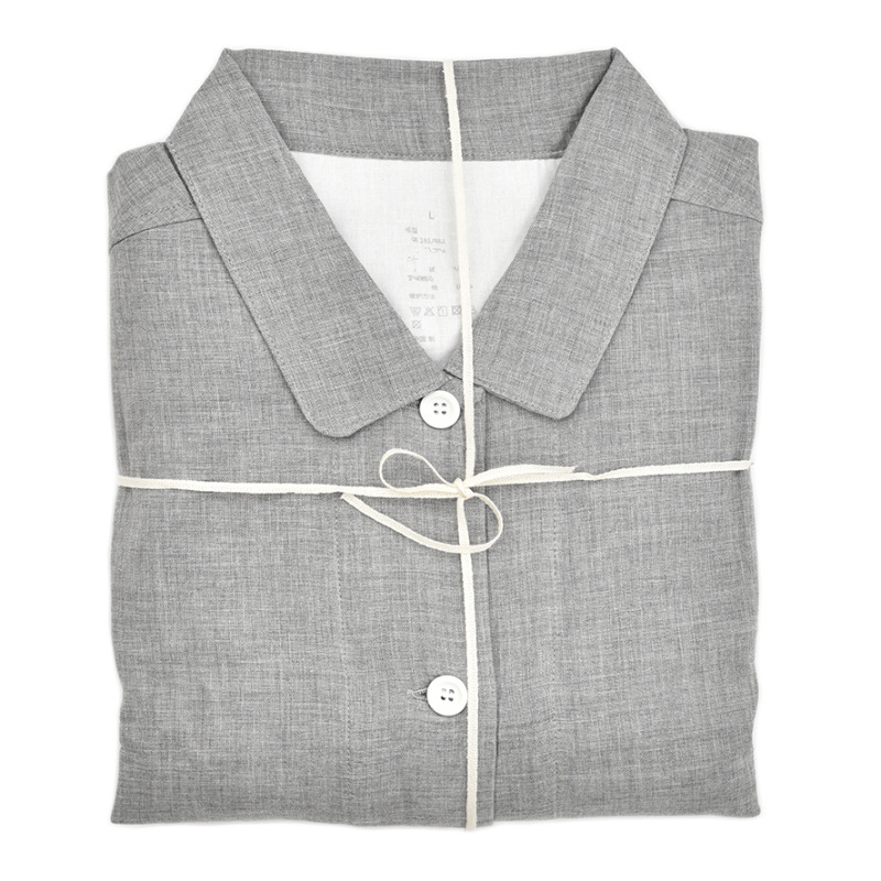 DL858-B 혼합 gray_여성용 더블 레이어 원사 긴 소매 바지 위아래로 세트