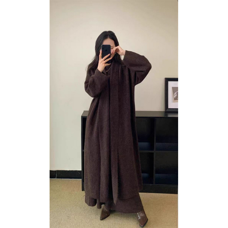 软糯针织衫三件套女秋冬新款显瘦宽松温柔风毛衣开衫裙子时尚套装|undefined