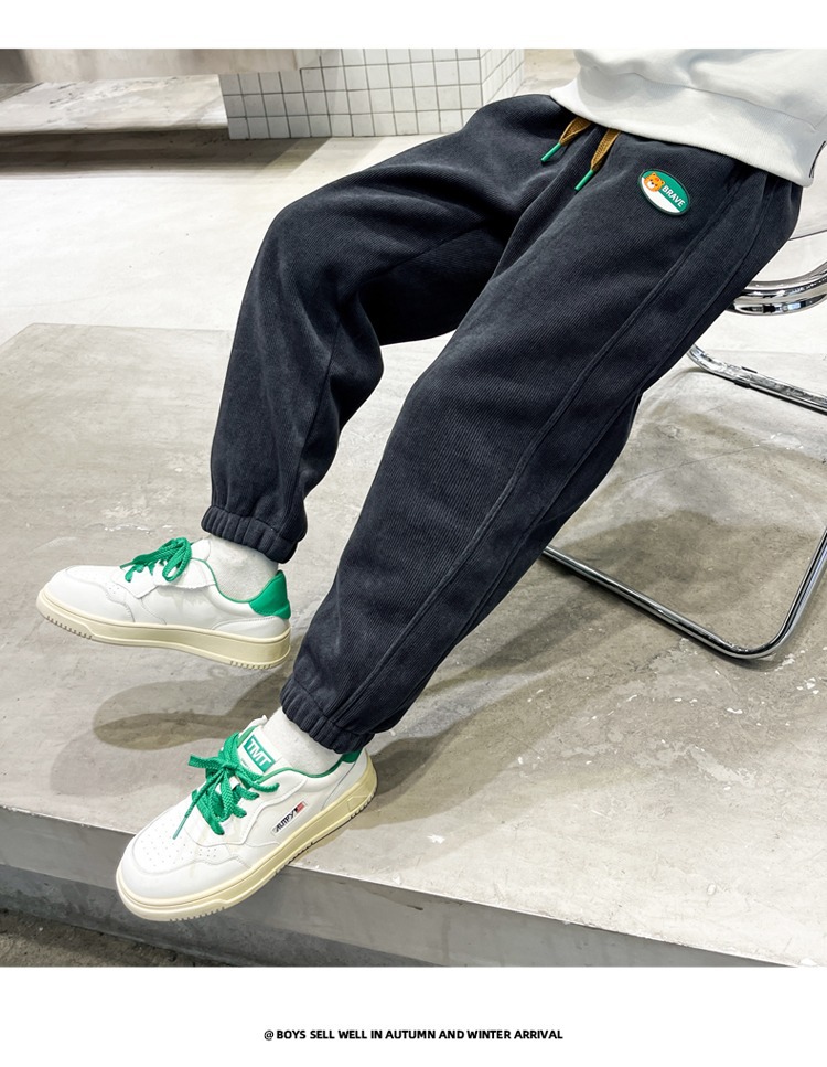 Boys Autumn Corduroy Jogger Pants Casual Sweatpants For Kids_voghion.com