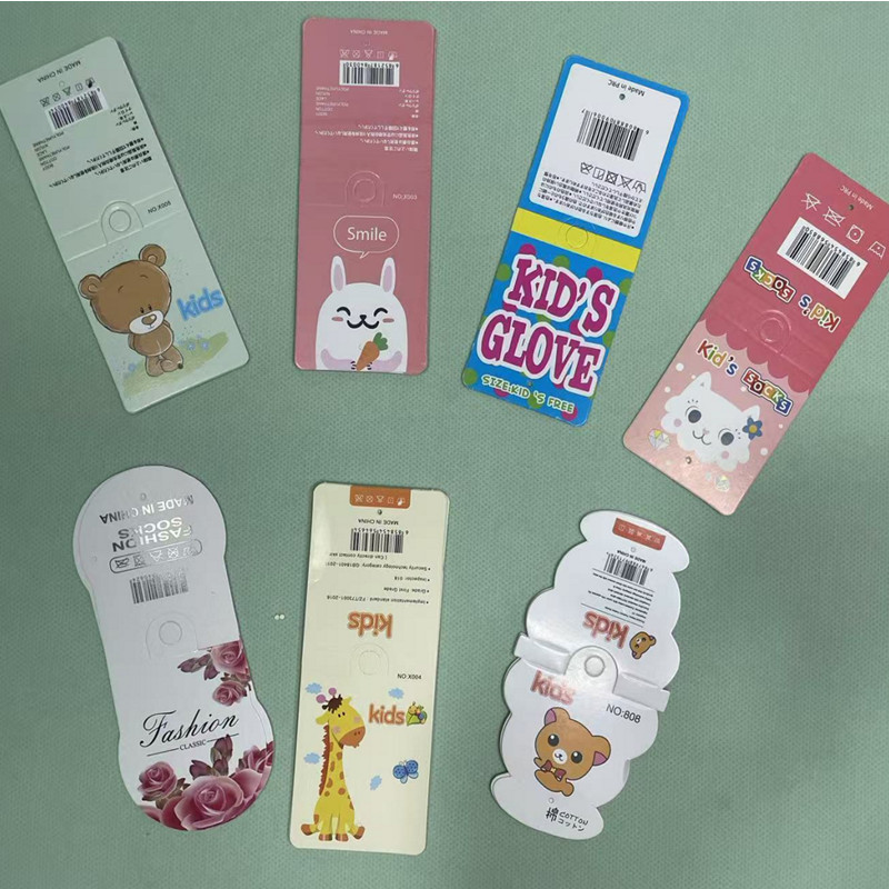 Children's Socks Tag Hook-Free Universal Label White Card Cardboard Card Back Card Head Trademark Large Quantity and Excellent Price Manufacturer Batch