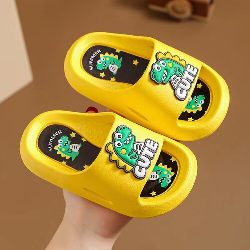  new children's slippers for men and women 3-12 years old, large and medium-sized children, non-slip baby cartoon dinosaur soft bottom summer slippers
