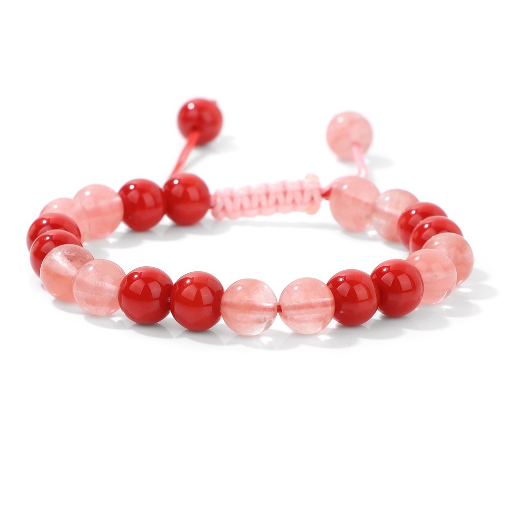 Two-color woven trend adjustable beaded bracelet handmade for men…