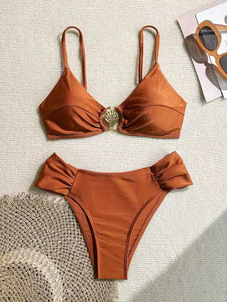 Xingcheng Swimwear 2026 New Popular Bikini Sexy European and American Style Solid Color Two-Piece Swimsuit for Women