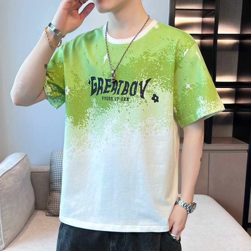 Adolescentes de manga corta para hombres 2024 nuevo algodón de verano japonés tendencia suelta versátil camiseta de hombre media manga casual