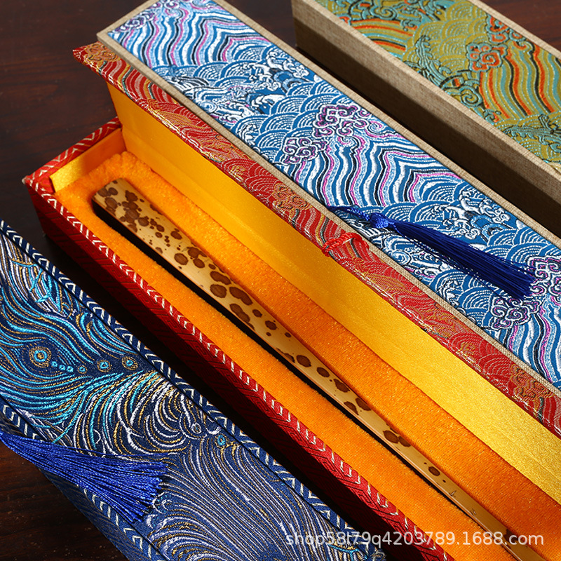 Manufacturer's direct hair Song brocade fan box folding fan storage collection gift box gift brocade box ancient style hardcover fan box wholesale 5