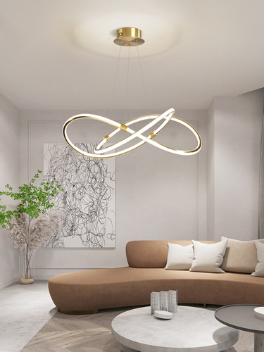 All-copper minimalist light luxury living room chandelier modern simple and atmospheric living room lamp  new Nordic lighting fixtures