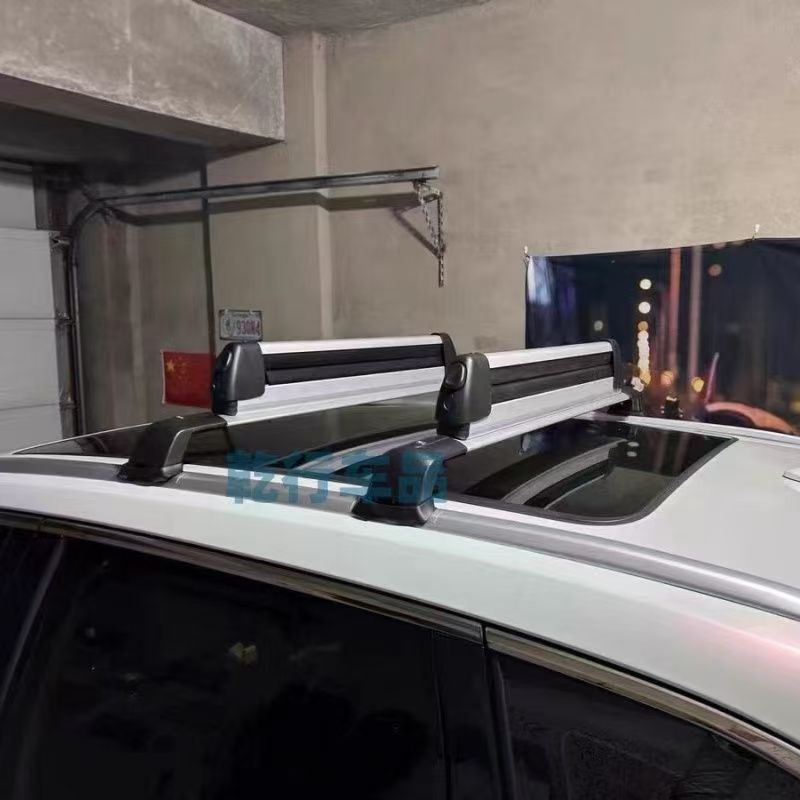 2 Aluminum Alloy Car Roof Ski Racks for Loading Snowboards and Skis, Ski Sled Clip Holder