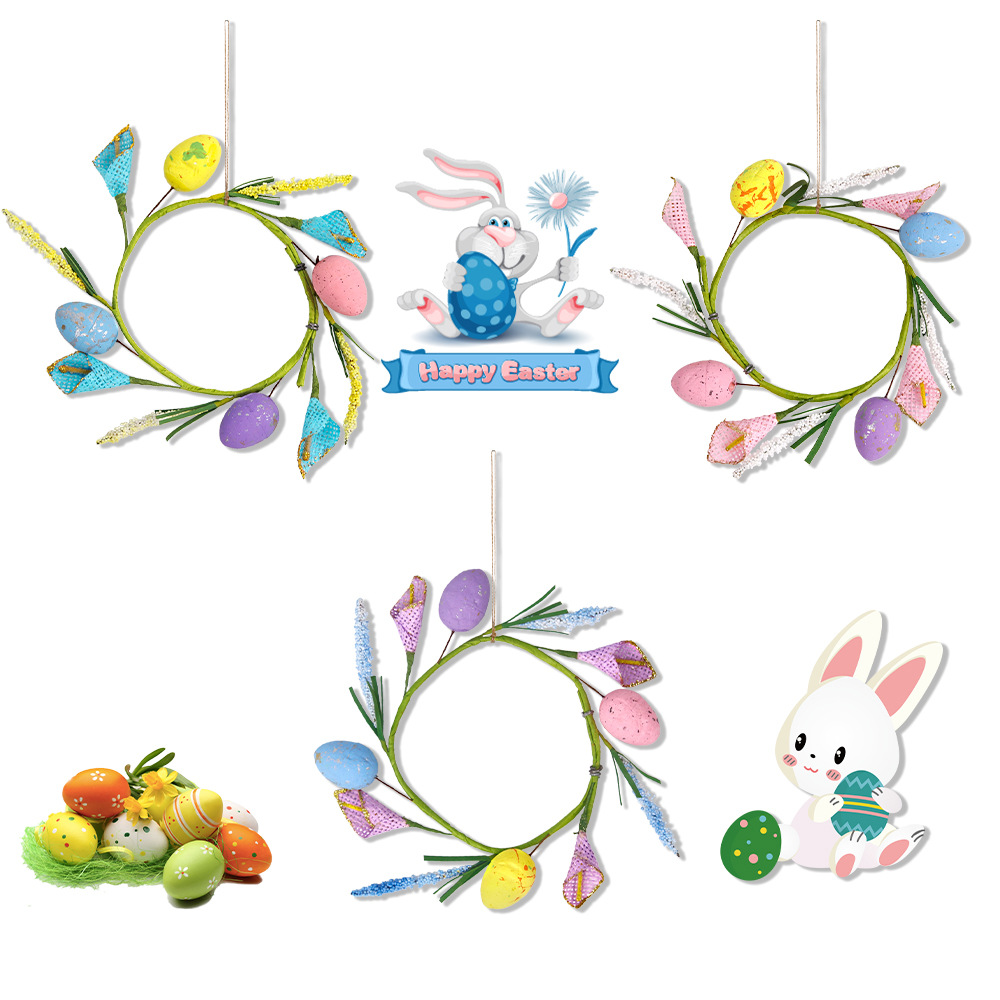 Nuevo ramas de Pascua colgante guirlanda colgante puerta colgante fiesta decoración huevo ramas de árbol colgante de guirlanda de simulación
