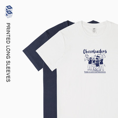 Tシャツの男性の夏の日本のゆったりした純綿のファッションブランドのプリントのtシャツの重いポンドの230gの新型のカジュアルな半袖の上着の女性