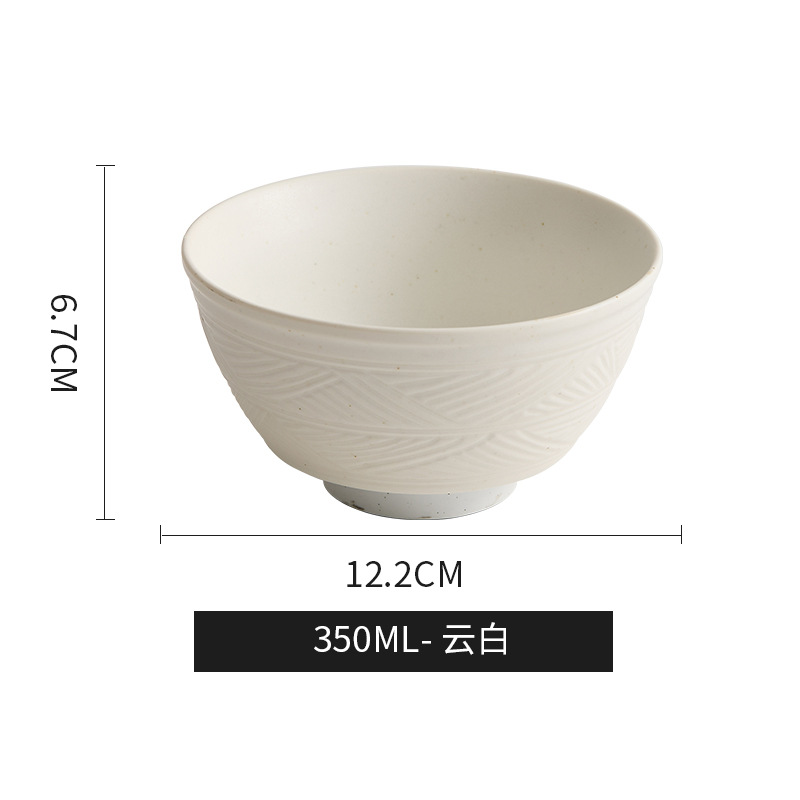 Tazón de sopa para el hogar de cerámica japonesa japonesa Tazón de fideos Tazón de ensalada de frutas de alto valor Tazón de comida individual Vajilla de alta calidad