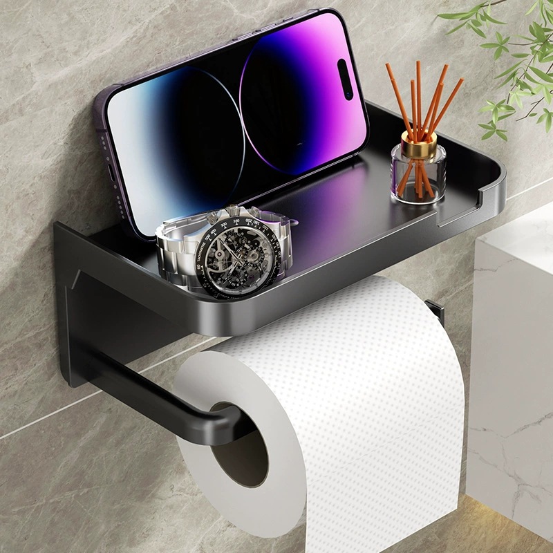 No-Drill Face Wash Rack Roll Paper Holder Bathroom Tissue Box Wall-Mounted Toilet Bathroom Restroom