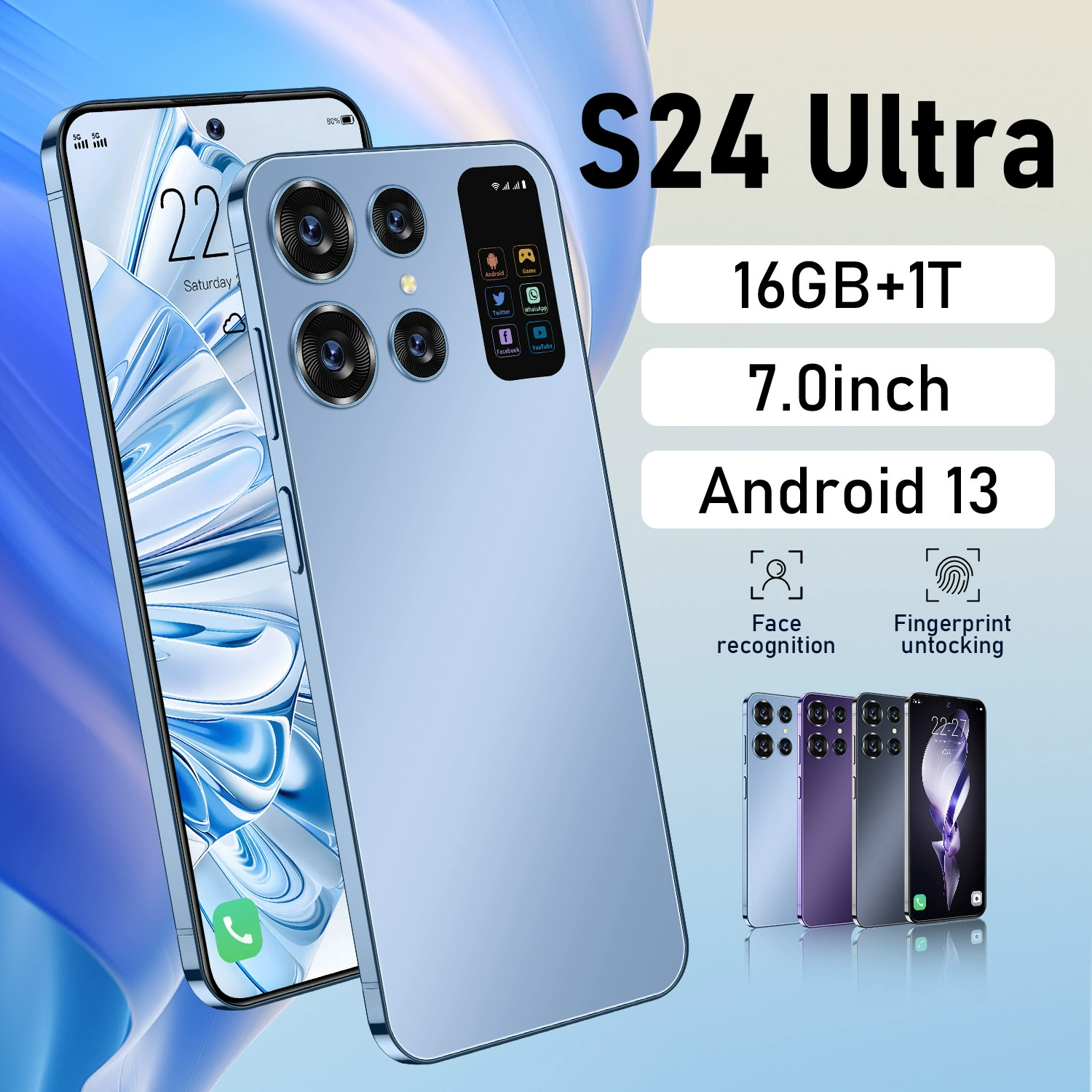 Иностранная торговля S24 Ultra кросс-борд мобильный телефон 16+1 ТБ большая память 7.0 дюймов HD экран источник производителей может быть выдан