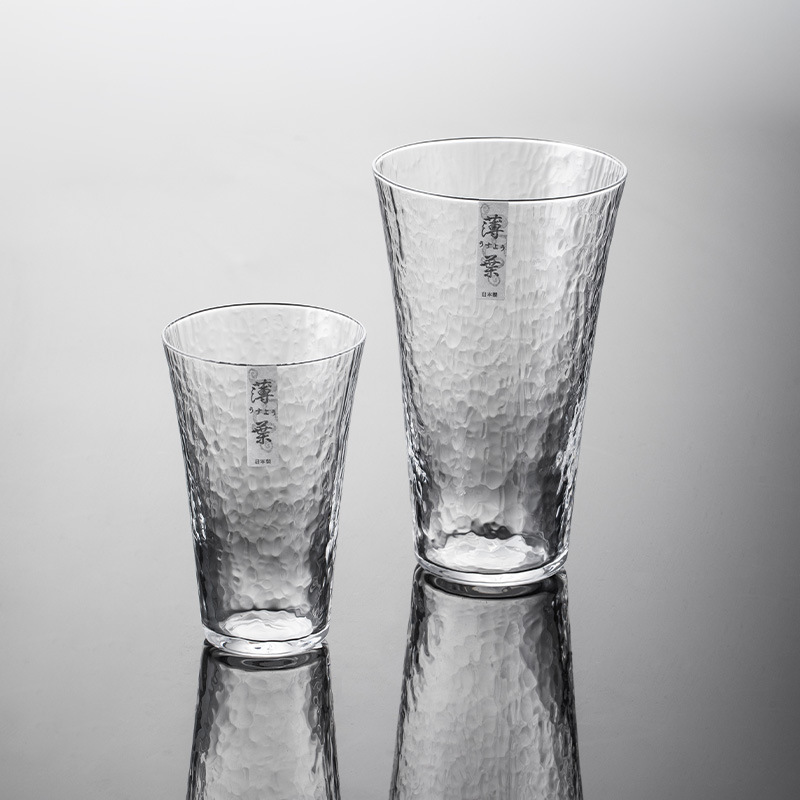 Official Authentic Imported Japanese Artificial Hammered Glass Water Cup Household Japanese Tea Cup Crystal Simple Glass Cup