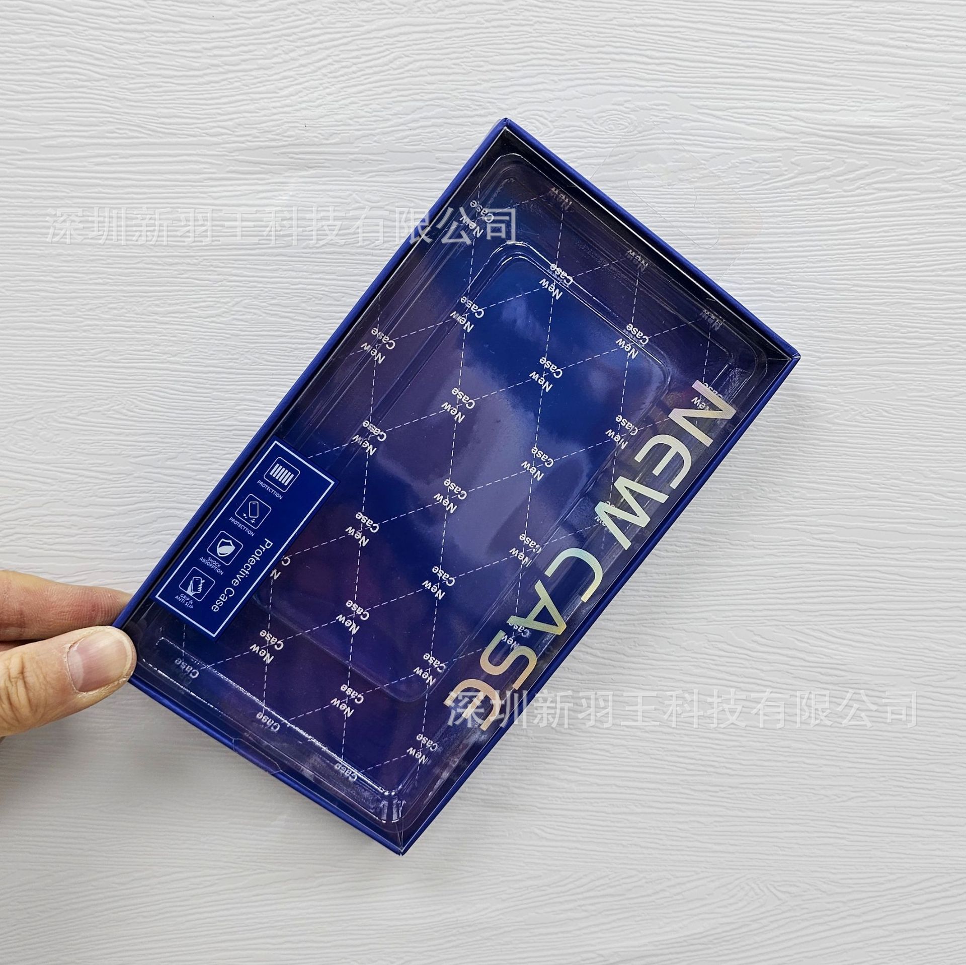 파란색 선물 상자(185*105*20)mm+두꺼운 투명 물집+투명 PP 가방, 긁힘 방지