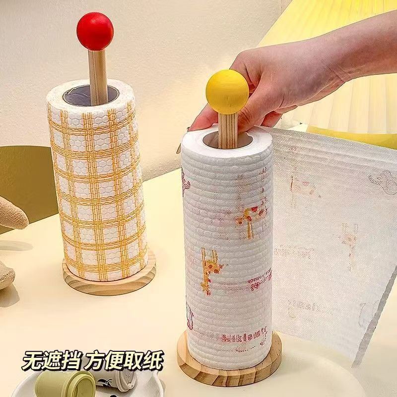 Kitchen Paper Towel Holder, Lazy Rag Hanger, Roll Paper Holder, Plastic Wrap Holder, Disposable Rag Paper Towel Wooden Storage Rack Kitchen Paper Towel Holder, Lazy Rag Hanger, Roll Paper Holder, Plastic Wrap Holder, Disposable Rag Paper Towel Wooden Storage Rack