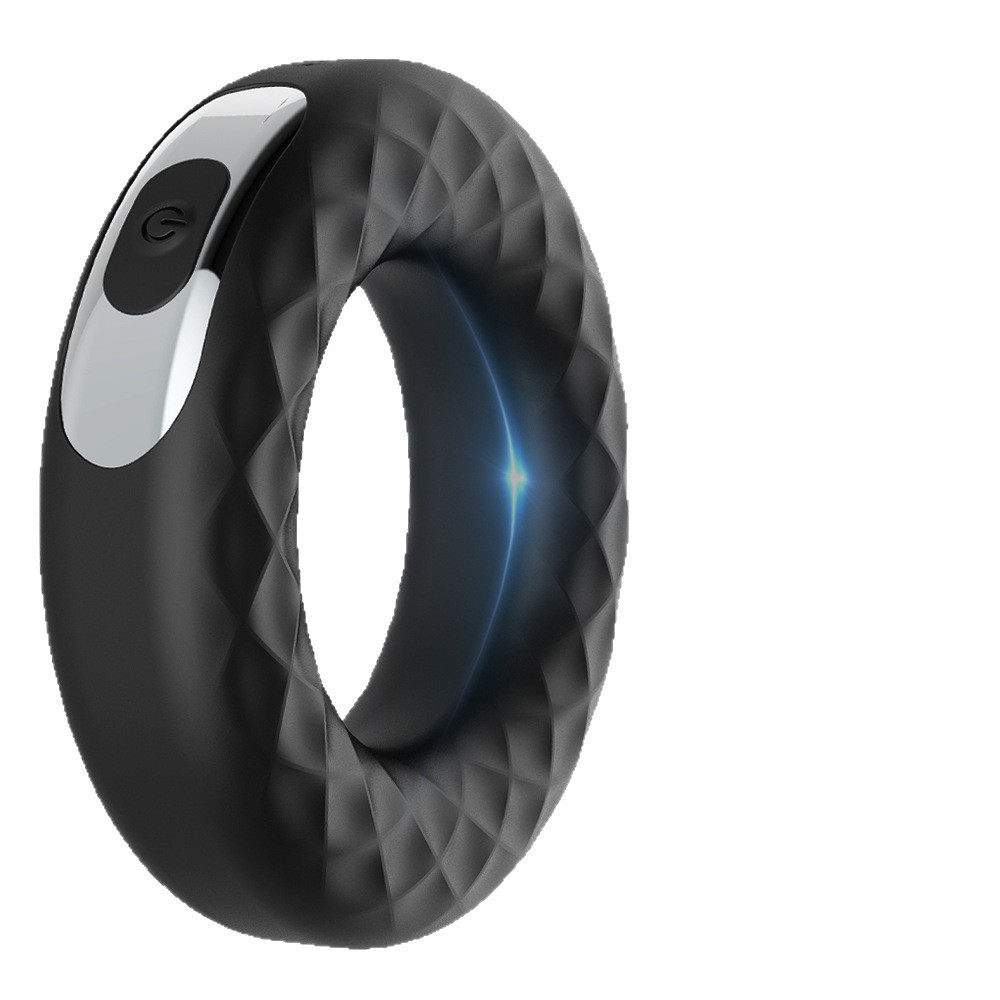 Rechargeable Vibrating Silicone Lock Ring, 10-Frequency Delay Cock Ring with Button Control — detail image 9