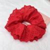 Zhao Lusi, the same large lace hair ring double -layer lace, beautiful French romantic hollow large intestine ring hair accessories