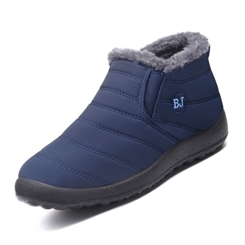 Botas de nieve de invierno personalizadas de comercio exterior de algodón para mujeres parejas casuales de terciopelo caliente zapatos de algodón de mujer de gran tamaño transfronterizo